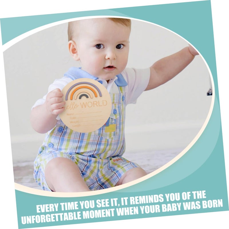Wooden Rainbow Baby Monthly Milestone Cards Set Of 2 For Newborn Photography - Image 4